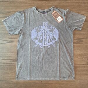 Black Sabbath Angels Stone Wash Graphic T-Shirt Charcoal Grey M